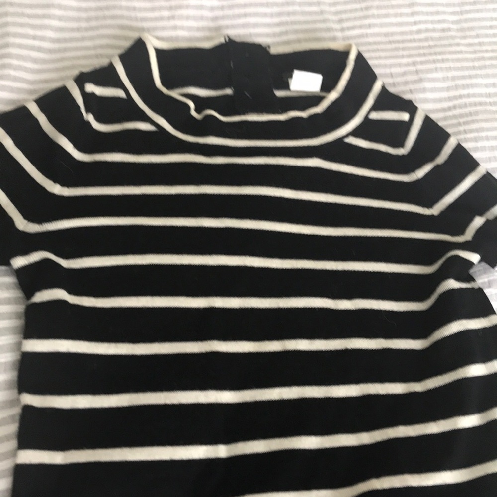 J crew mock neck stripe sweater